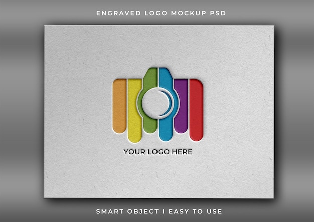 Realistyczny, elegancki, wygrawerowany model logo psd