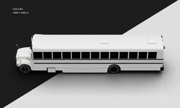 PSD realistyczny izolowany, matowo biały, konwencjonalny autobus pasażerski z lewej górnej strony