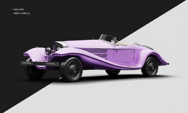 PSD realistyczny izolowany matowy fioletowy elegancki klasyczny samochód vintage z lewej strony