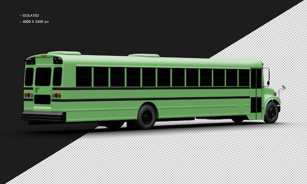 PSD realistyczny izolowany zielony autobus pasażerski z prawej strony