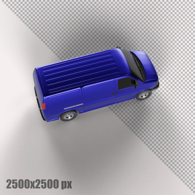 Realistyczny Niebieski Samochód Dostawczy W Renderowaniu 3d