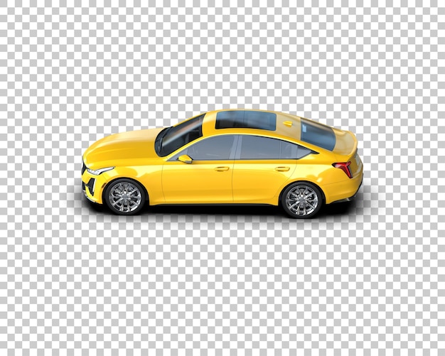 Realistyczny nowoczesny samochód izolowany na tle ilustracja renderingu 3D