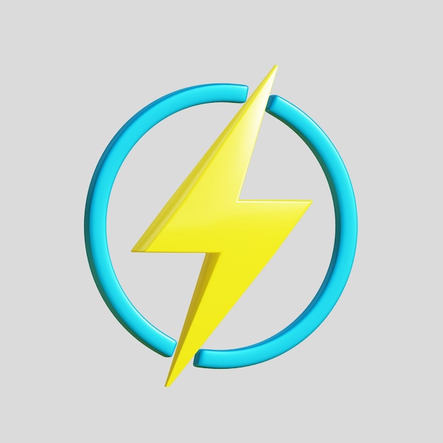 Realistyczny projekt ikony Flash 3D