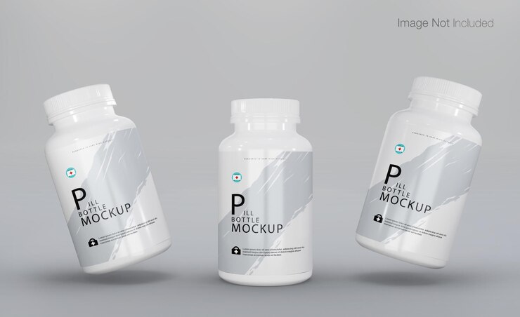 Realistyczny projekt makiety butelki pigułki