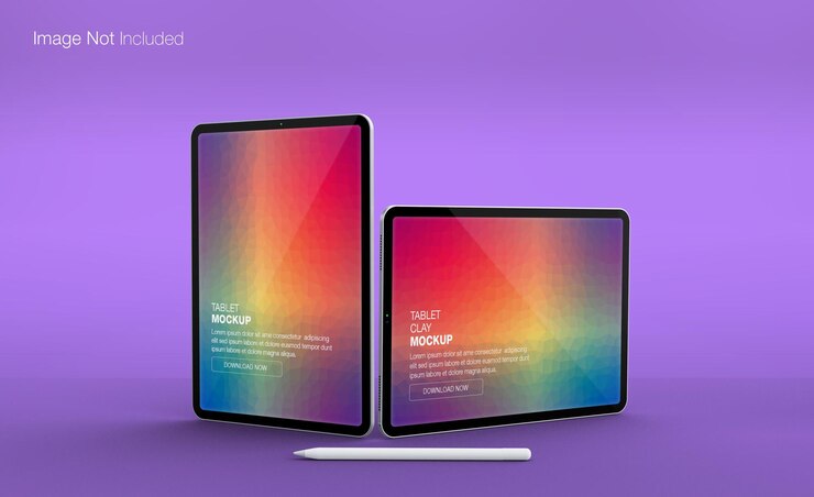 Realistyczny projekt makiety tabletu na białym tle render
