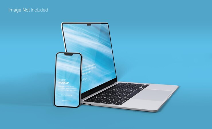 Realistyczny projekt makiety telefonu i tabletu