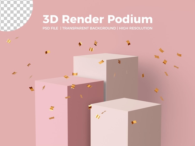 Realistyczny render 3D na podium