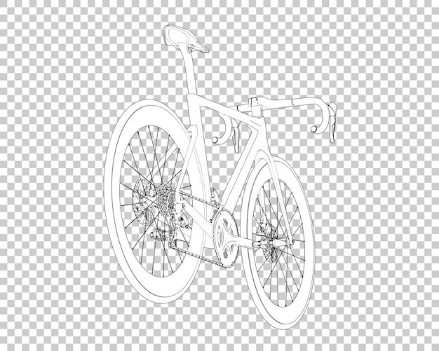 Realistyczny rower odizolowany na przezroczystym tle ilustracja renderowania 3d