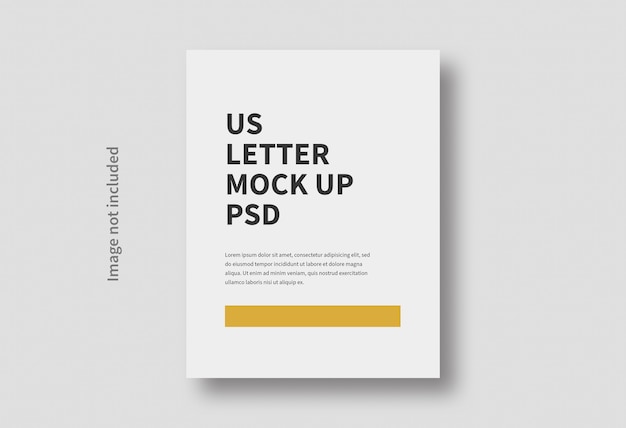 Realistyczny rozmiar strony US Letter minimalna makieta na białym tle