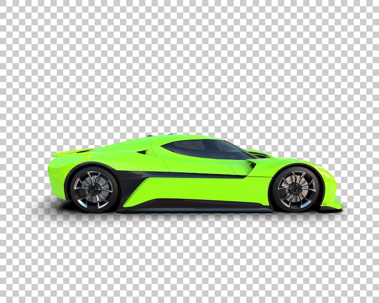 PSD realistyczny samochód sportowy izolowany na tle ilustracja renderingu 3d