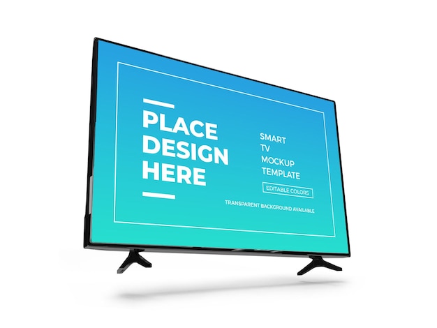 Realistyczny szablon makiety Smart TV 3D na białym tle