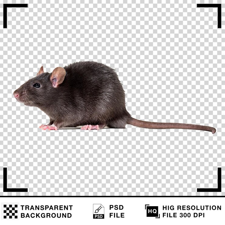 PSD realistyczny szczur na białym tle szczur na przezroczystym tle