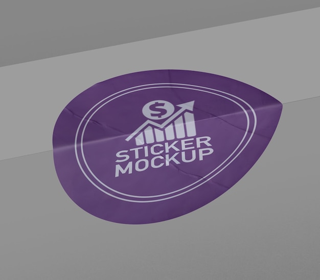 Realistyczny wzór naklejki Projekt szablonu PSD Reklamowa etykieta tag Mockup