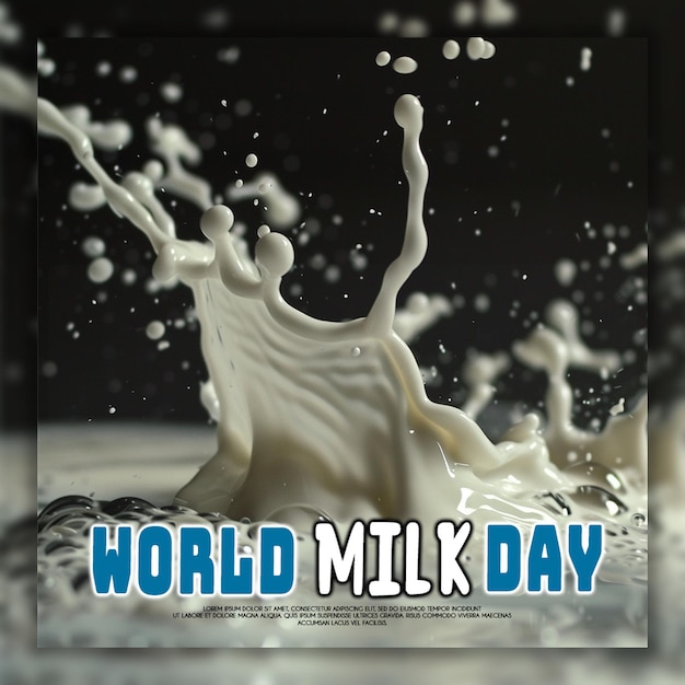 PSD realistyczny wzór tła światowego dnia mleka