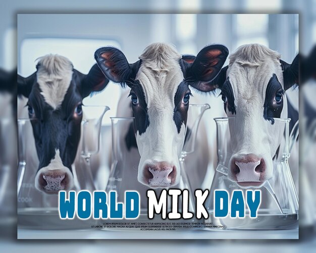 PSD realistyczny wzór tła światowego dnia mleka