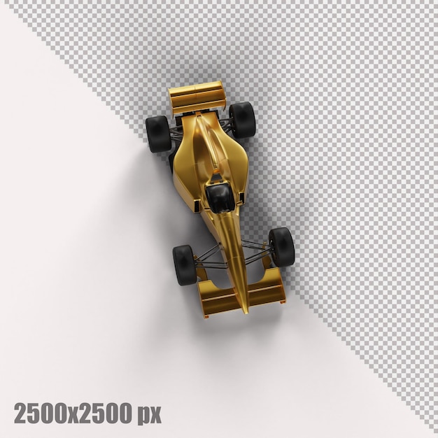 Realistyczny żółty samochód Formuły 1 w renderowaniu 3d