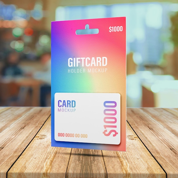 Realsitc mockup-ontwerp voor Google Gift en Voucher-kaart