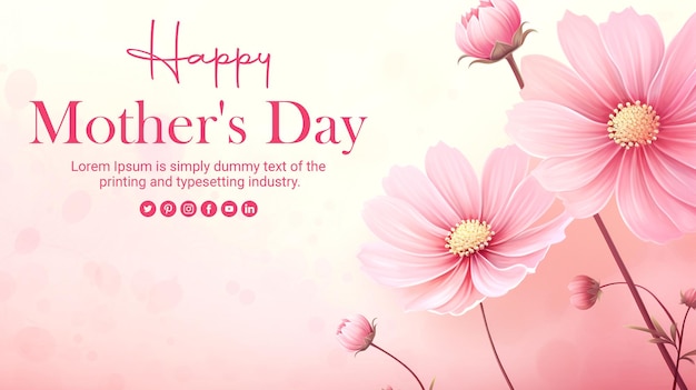 PSD realsitic happy mothers day background