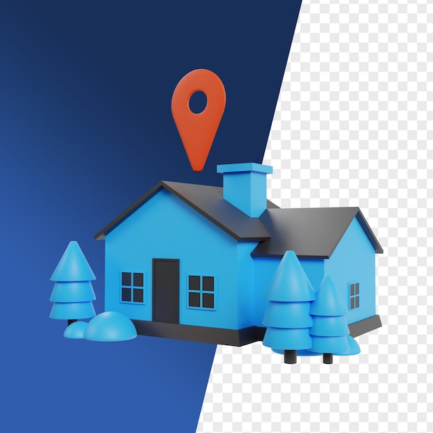 PSD realtor en eigendom 3d icoon render clipart voor onroerend goed bedrijf