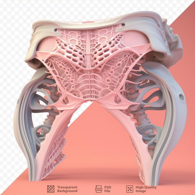 PSD rear view of female pelvic girdle and gluteus muscles transparent background
