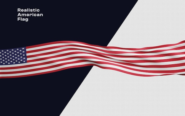 PSD reaslistic and textured american flag with high quality render