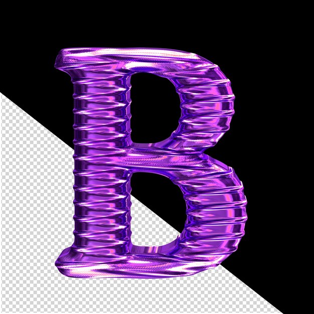 Premium psd rebbed dark purple symbol letter b