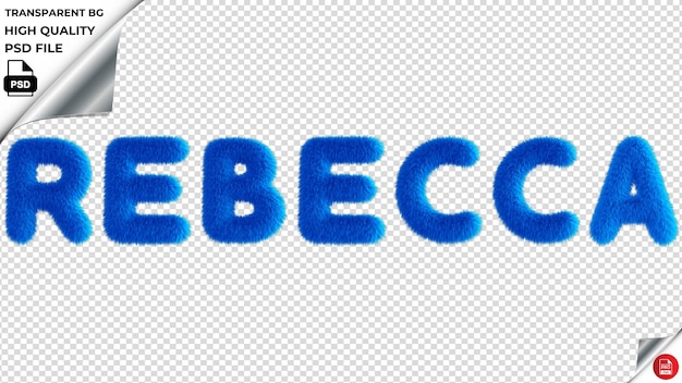 PSD rebecca typography blue fluffy text psd przezroczyste