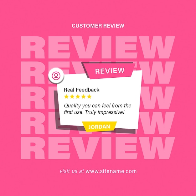 Recenzja klientów Testimonial Design dla mediów społecznościowych i Instagram Post Template PSD
