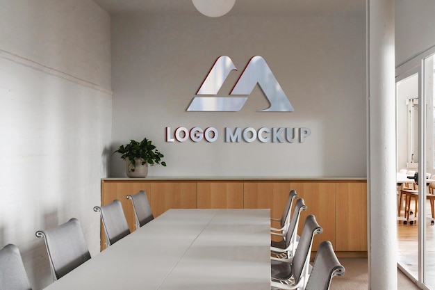 PSD reception logo mockup office logo mockup conference room logo mockup