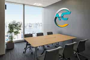 PSD reception logo mockup office logo mockup conference room logo mockup