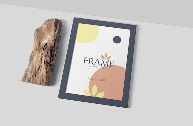 Rechthoek poster frame mockup houten grens