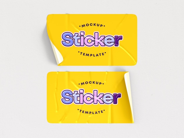 PSD rechthoekig stickermodel