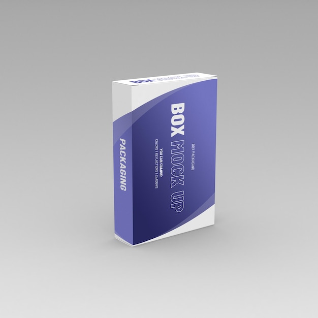 Rechthoekige kartonnen doos bewerkbare mockup voor productbranding. Schone achtergrond. Vooraanzicht
