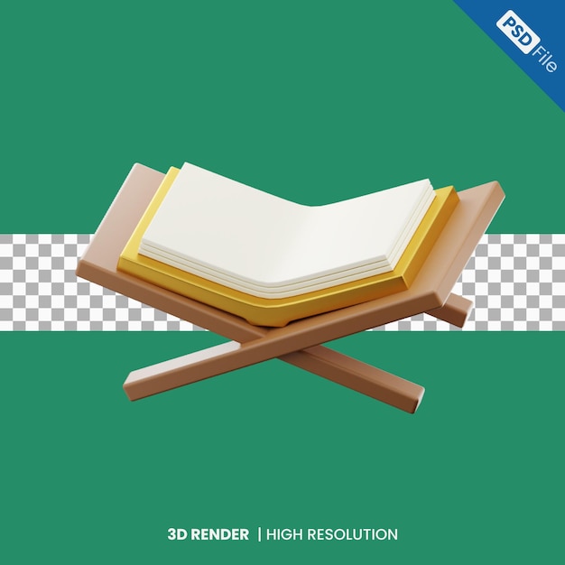 reciting Al Quran 3d illustration render