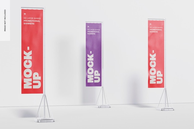 Reclame vlag banner set mockup