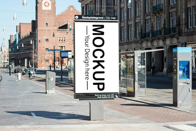 PSD reclamebord mockup gratis weg site banner mockup realistisch.