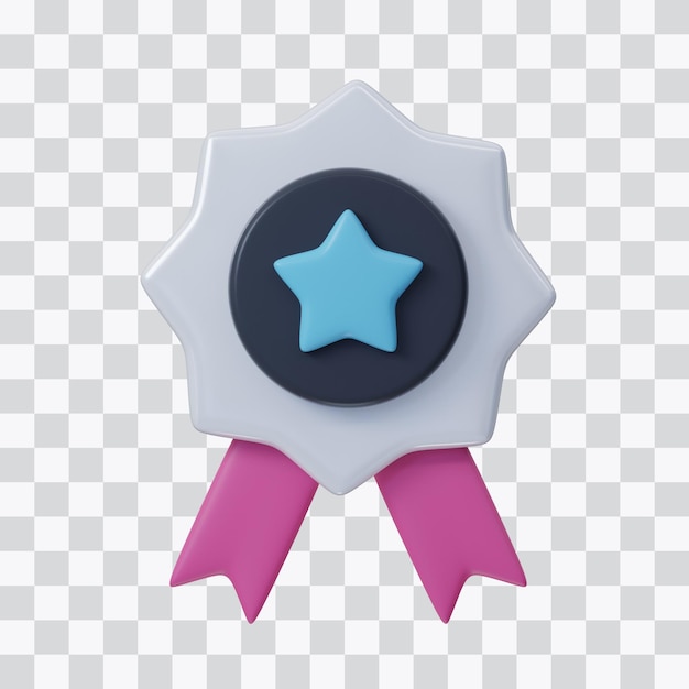 PSD Рекомендуемая иконка star badge 3d