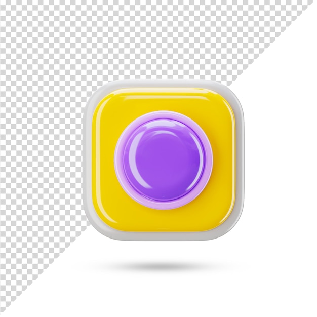 PSD registrazione 3d icona trasparente 3d rendering 3d simbolo e segno