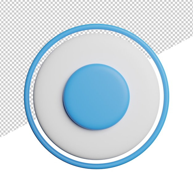 Recording Icon Sign front view 3d rendering icon illustration on transparen background
