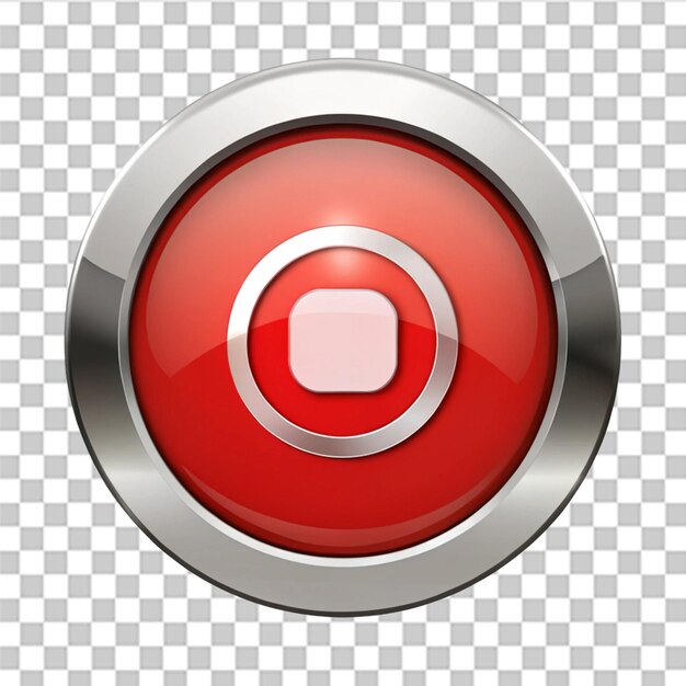 recording media button isolated on transparent background