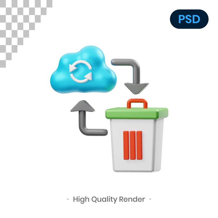 PSD recovery 3d render illustration premium psd