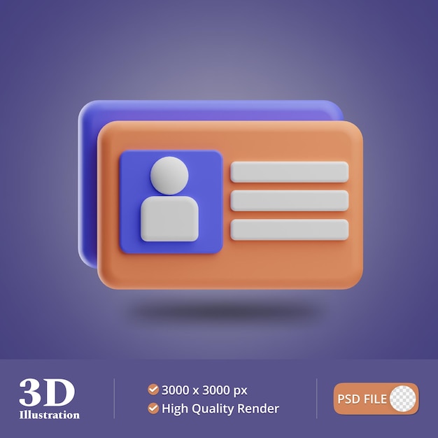 모집 Id 카드 그림 3d