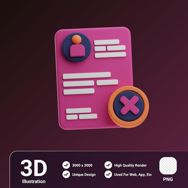 Recruitment object downsizing 3d illustration