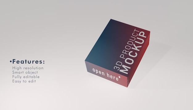 PSD rectangle box mockup design