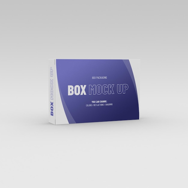 Rectangle cardboard box editable mockup for product branding. clean background.