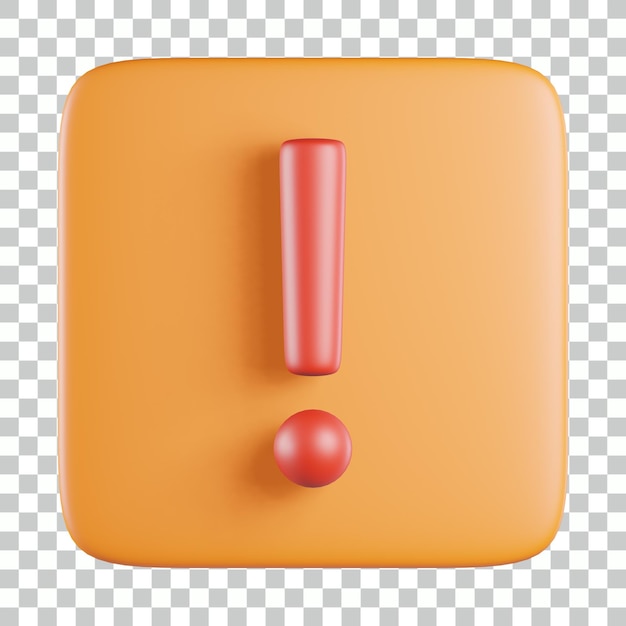 PSD rectangle exclamation sign 3d icon