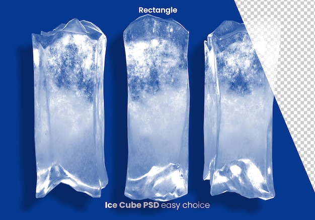 Rectangle ice cubes ice block cold drink