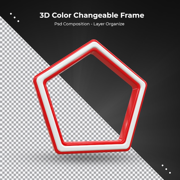 Rectangle profile 3d frame Colorful glossy for live streaming on social media