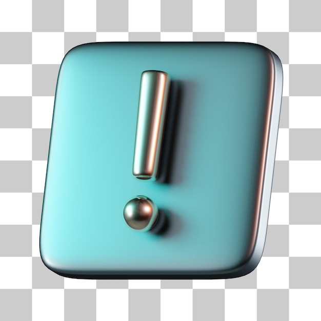 rectangle warning exclamation sign 3d icon