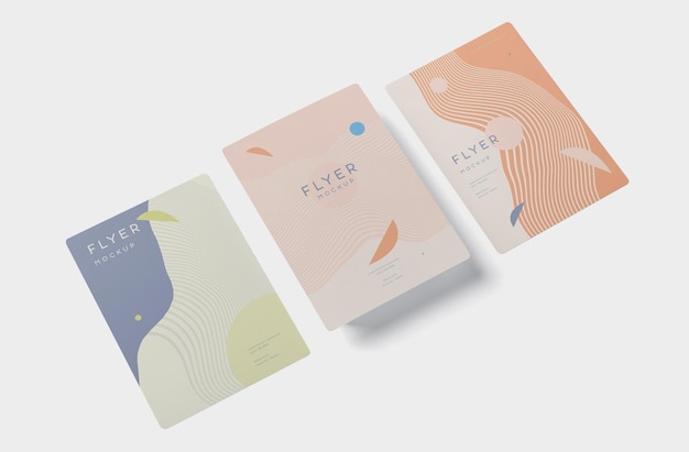 Rectangular A4 Round Corner Paper Mock Up for Flyers